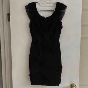 Elegant Black Ruffled Dress